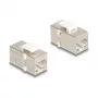 Delock 90637 Módulo Keystone RJ45 fêmea para RJ45 fêmea, Cat.6 FTP, prateado/branco