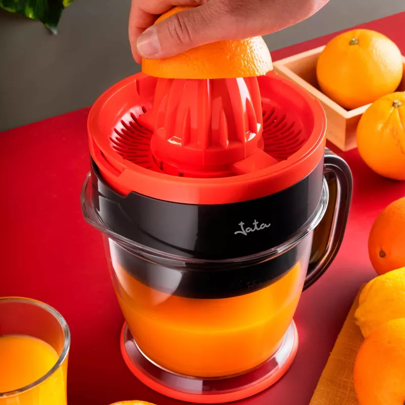 Espremedor de citrinos elétrico JATA JEEX1422 1,2 L 40 W preto vermelho transparente