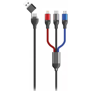 Cabo USB 2GO 797361 1,2 m USB-A/USB-C USB-C/Micro-USB-B/Lightning