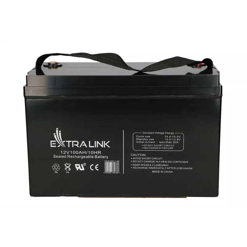 Acumulador Extralink AGM 12V 100Ah sem manutenção