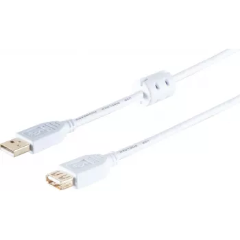 Cabo de extensão USB ShiverPeaks 77123-WF — High Speed USB 2.0, núcleo de ferrite, ficha para conector fêmea