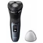 Máquina de barbear rotativa elétrica Philips 3000 Series S3144/00 — 3 cabeças, húmido e seco, bateria de iões de lítio, sem fios, aparador integrado, preto/azul