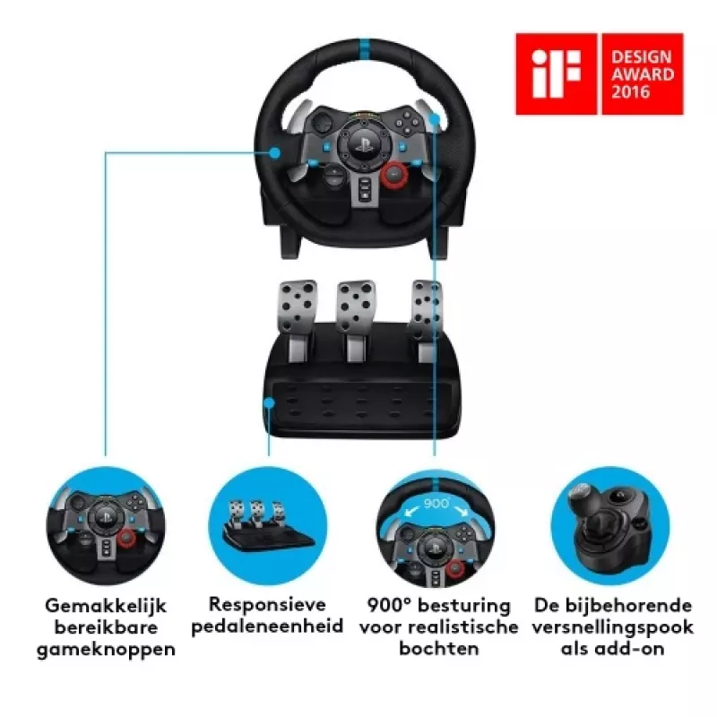 Logitech Driving Force G29 - Conjunto de volante e pedais - Com fios - para Sony PlayStation 3, Sony PlayStation 4