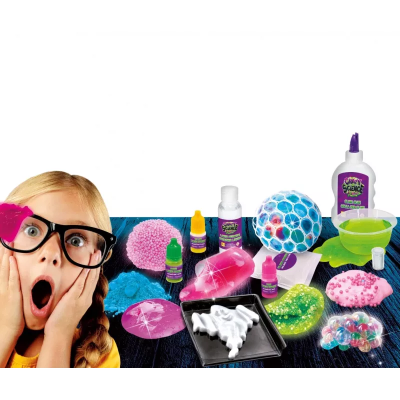 Kit de construção científica Liscianigiochi Crazy Science Slime no escuro 304-PL89239 — conjunto de experiências com slime que brilha no escuro