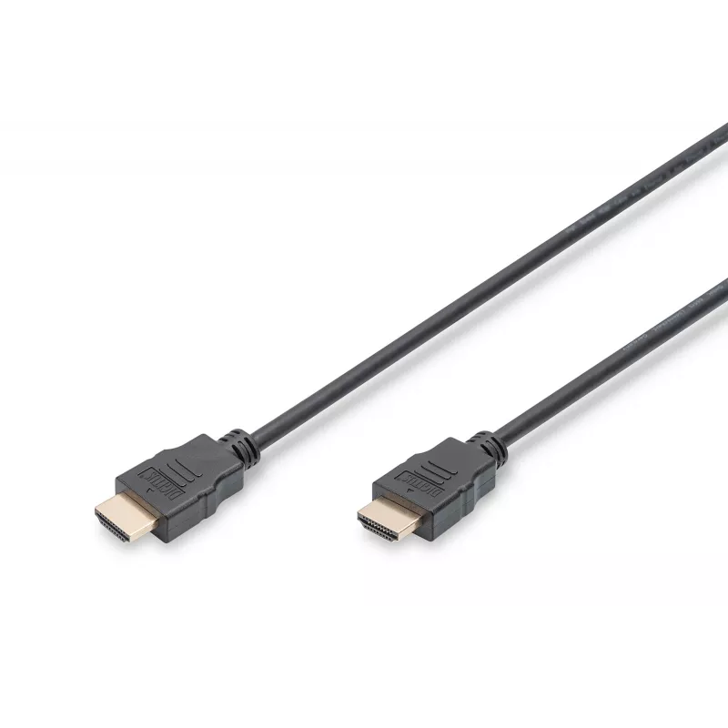 Cabo de ligação HDMI High Speed Assmann, Type-A M/M, 5,0 m, com Ethernet, anteriormente HDMI 1.4, UL, preto, dourado (AK-330114-050-S)