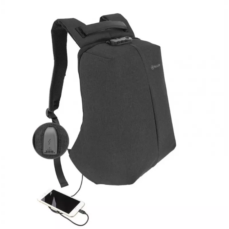 Mochila Tellur para portátil 15.6 Antitheft com porta USB, preto