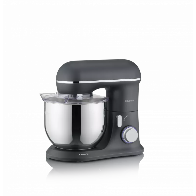Robot de cozinha SEVERIN KM 3899 — 1200 W, tigela de aço inoxidável de 5,3 l, Preto