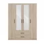 Roupeiro Topeshop ROMANA 160 SON 11 prateleiras 4 portas carvalho