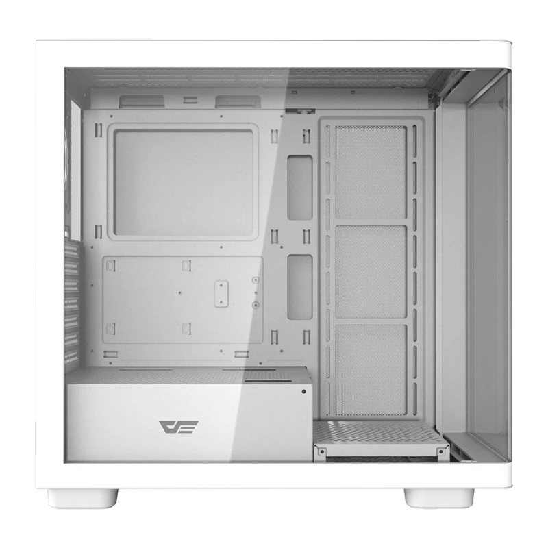 Caixa de computador DarkFlash DS900G branco — Mid-Tower, vidro temperado, sem ventoinhas