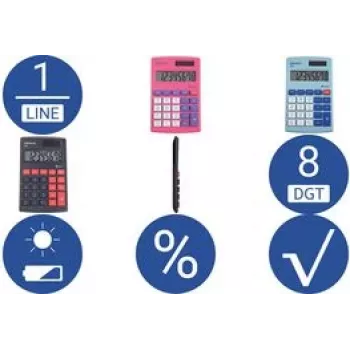 Calculadora Jakob Maul GmbH M 8 rosa visor de 8 dígitos a pilhas