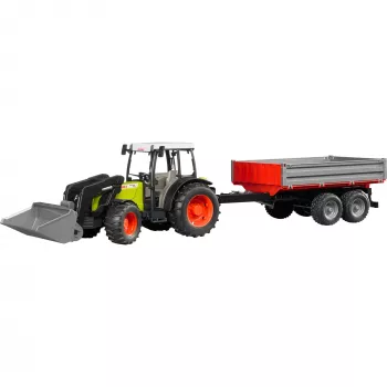 Trator de brinquedo Bruder Claas Nectis 267 F com atrelado basculante