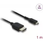 Cabo HDMI DELOCK 81690 — 1 m, HDMI tipo A (Standard) para tipo D (Micro), contactos dourados, 48 Gbit/s, 7680×4320, preto