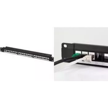 LogiLink Keystone Patchpanel 48,30cm (19), 24 Module, vazio, preto 1HE (NK4065)