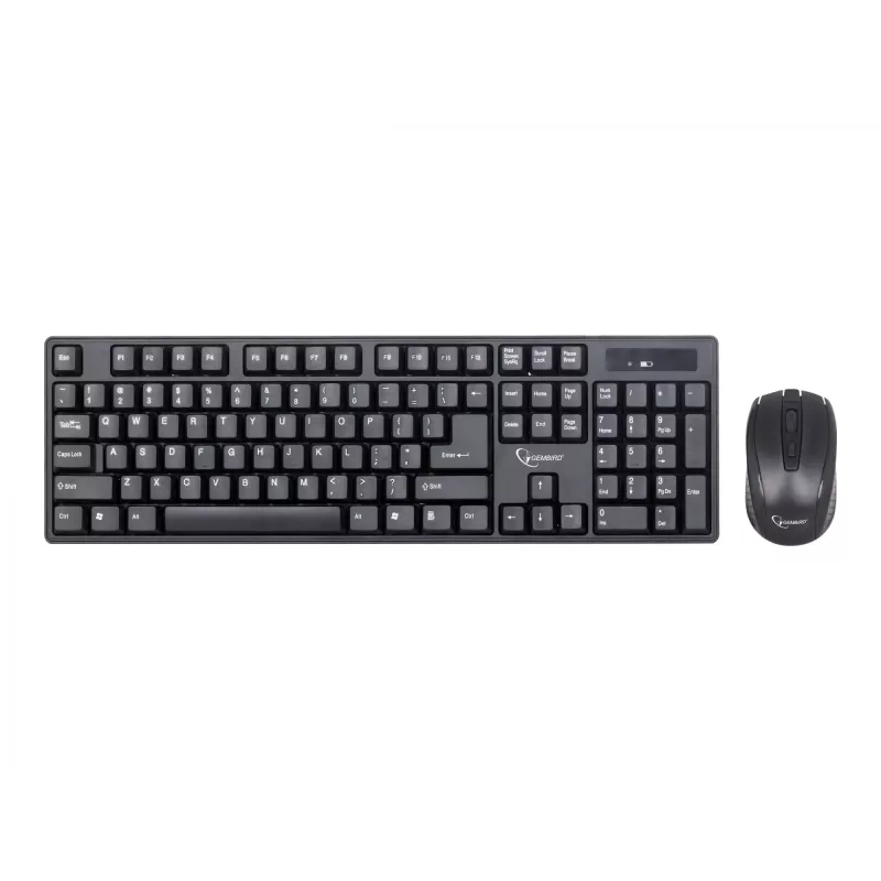 Conjunto de teclado + rato preto/sem fios