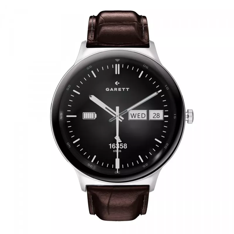 Smartwatch Garett Quantum — aço inoxidável prateado