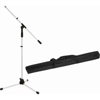 Suporte de microfone Omnitronic MS-1W com braço articulado – versão branca
