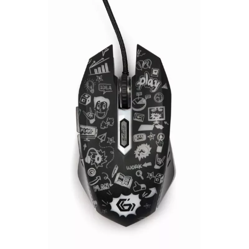 Rato USB ótico preto/MUS-6B-GRAFIX-01 Gembird