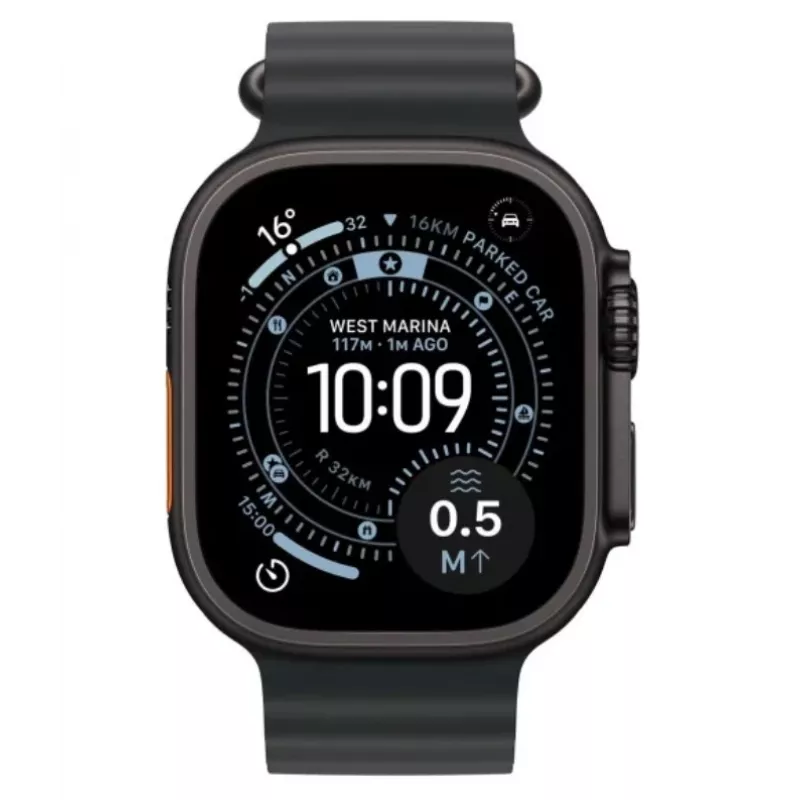 Smartwatch Apple Watch Ultra 3 GPS + Cellular 49mm caixa de titânio preta bracelete Ocean preta