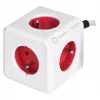 Allocacoc 2304/FREXPC régua de tomadas 3 m 5 tomadas AC interior vermelho, branco