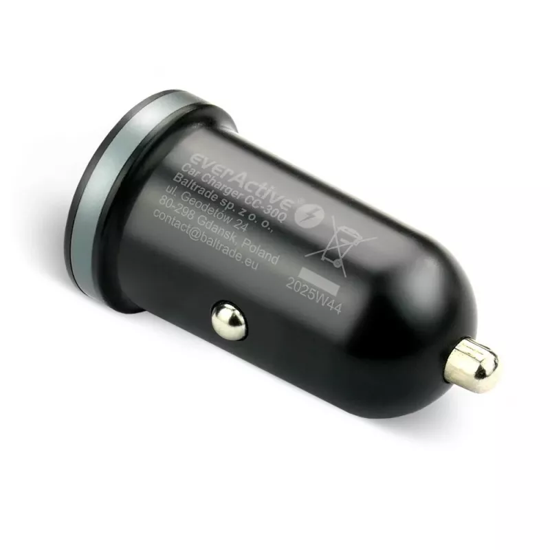 Carregador de automóvel everActive CC-30Q QC3.0 35W – 1x USB-A, 1x USB-C, carregamento rápido
