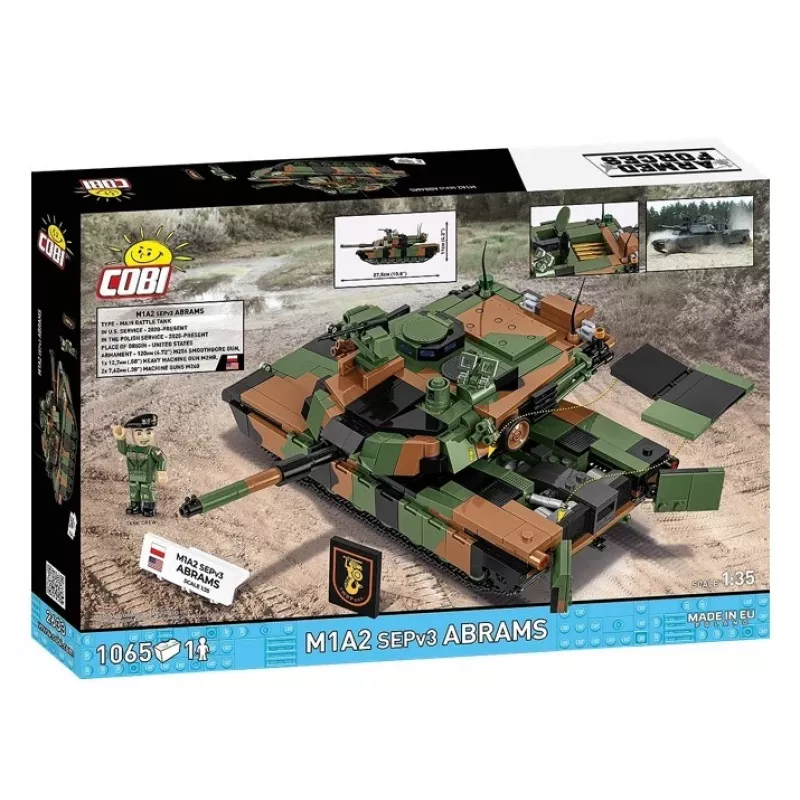Conjunto de construção Cobi M1A2 SEPV3 Abrams modelo com 1.065 blocos