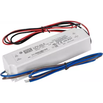 Fonte de alimentação industrial Mean Well 30W 5V IP67 à prova de água com saída DC
