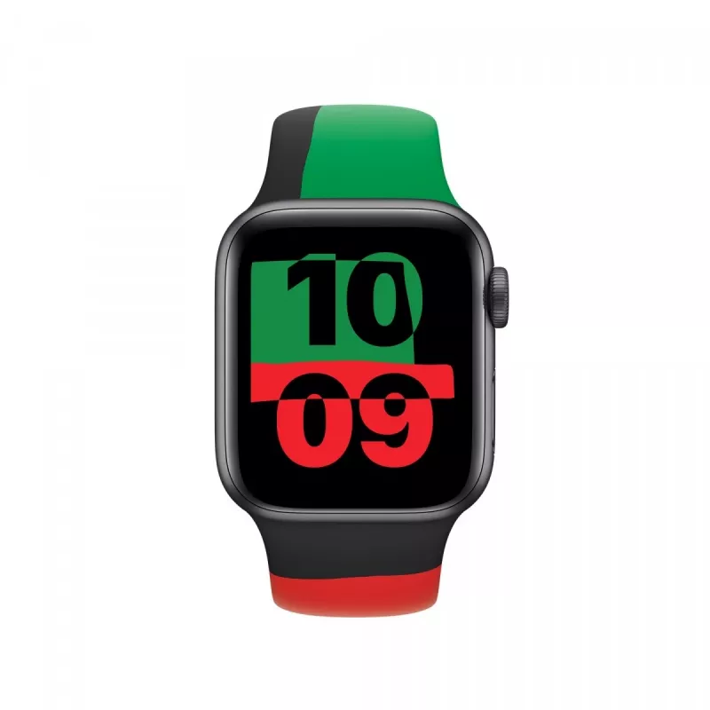 Pulseira Apple 44mm Preto Unity Sport Band S/M Preto Verde Vermelho