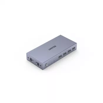 Comutador KVM Unitek V307A USB HDMI 2 portas 4K Ultra HD 3840x2160@60 Hz HDCP 2.2, caixa metálica, cinzento