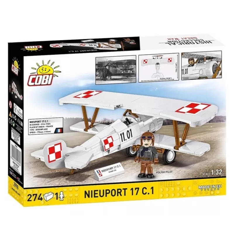 Cobi Conjunto de blocos de construção Nieuport 17 C.1 kit de modelismo de 274 peças