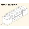Suporte de TV para cama EVORA 200 branco/branco brilhante