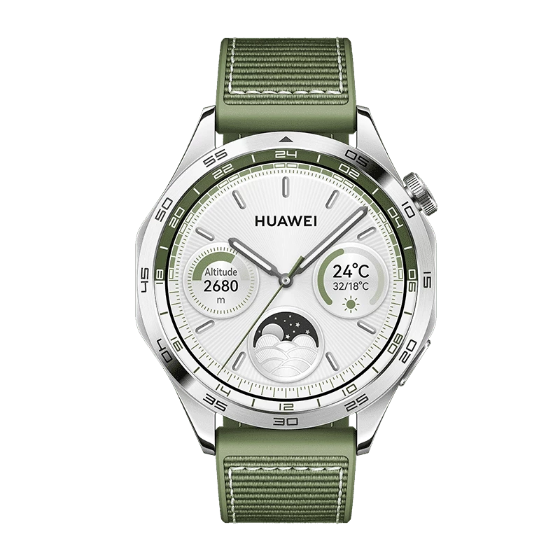 Relógio inteligente HUAWEI WATCH GT 4 46 mm, 1,43" AMOLED, GPS, até 14 dias de bateria, Android e iOS, aço inoxidável, verde