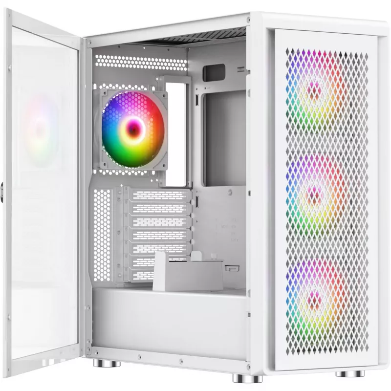 Caixa de PC Silentware Air 100 White — Mid-Tower compatível com ATX, superfície branca