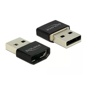 Adaptador MHL Delock HDMI-A fêmea > USB Type-A macho preto
