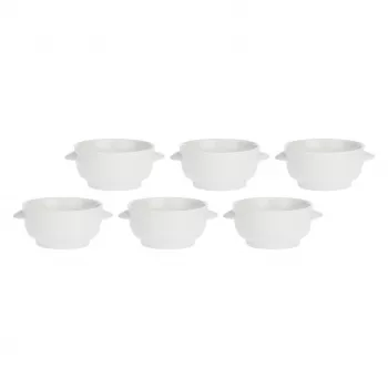 Conjunto de pratos de sopa LA PORCELLANA BIANCA P001500916 — 6 peças, branco, 12,5 cm de diâmetro
