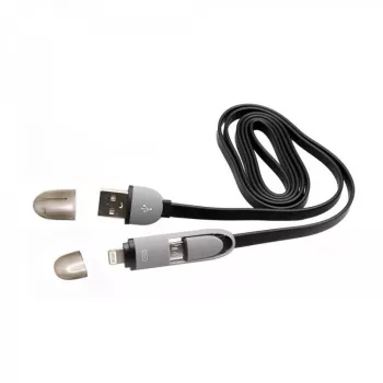 Cabo USB-A macho para Micro-USB + ficha iPhone de 8 pinos SBOX 1 m preto