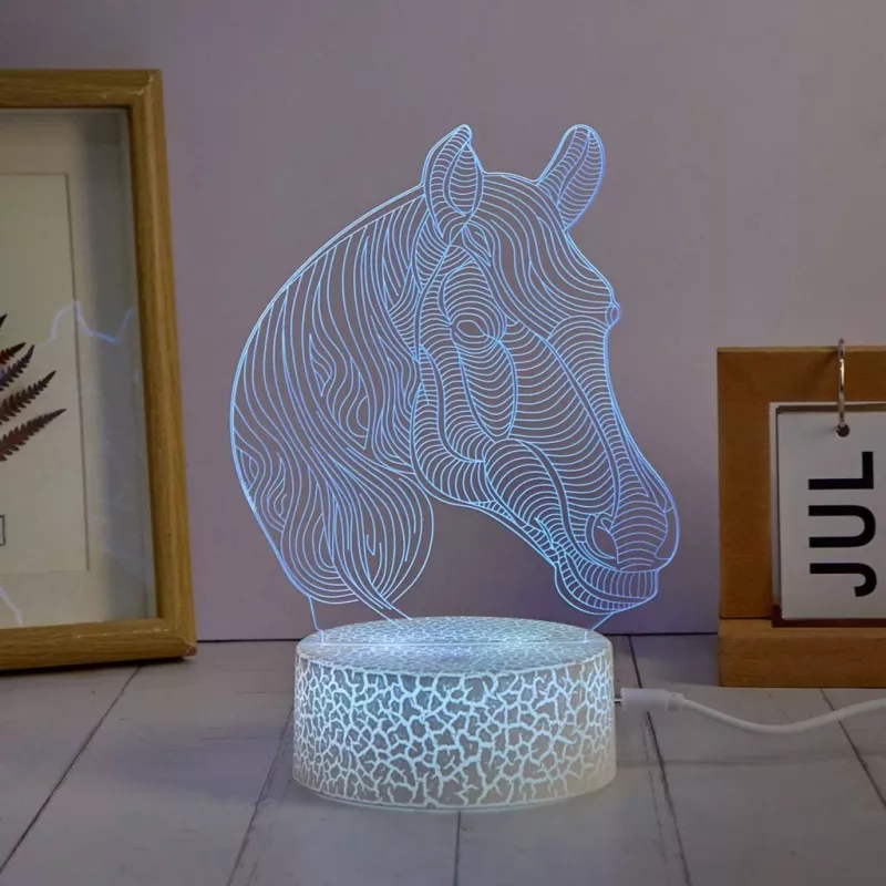 Lâmpada LED decorativa Manta SNL116RGB RGB 3D cavalo