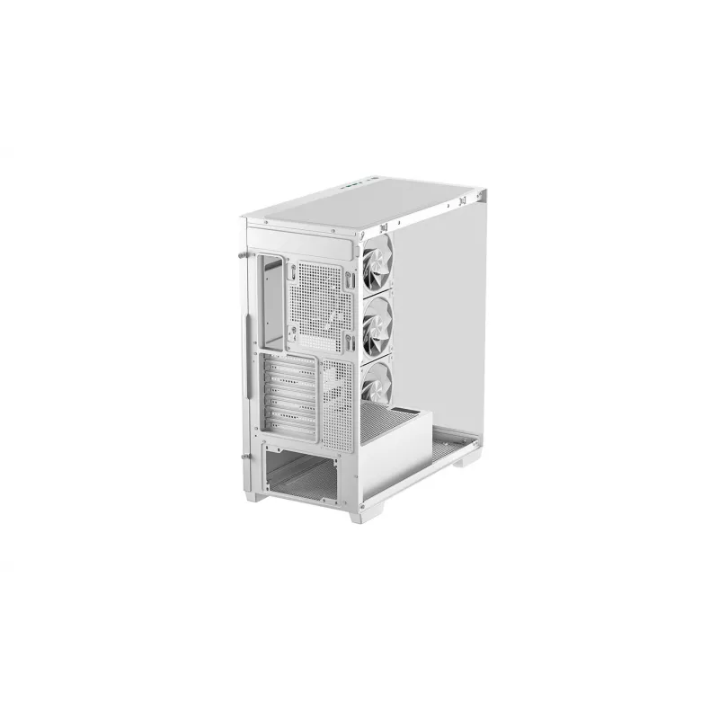 Caixa para PC DeepCool CG580 4F V2 Midi Tower branca — ATX, vidro temperado, 3 ventoinhas laterais de 120 mm, suporte para radiador lateral de 360 mm