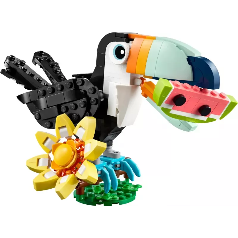 Brinquedo de construção LEGO Creator 3-em-1 animais selvagens conjunto tucano tropical 31173