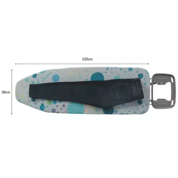 Tábua de passar a ferro tamanho grande Vileda — pernas em aço inoxidável 1200×380 mm superfície de passar altura 75–96 cm dobrável suporte para ferro