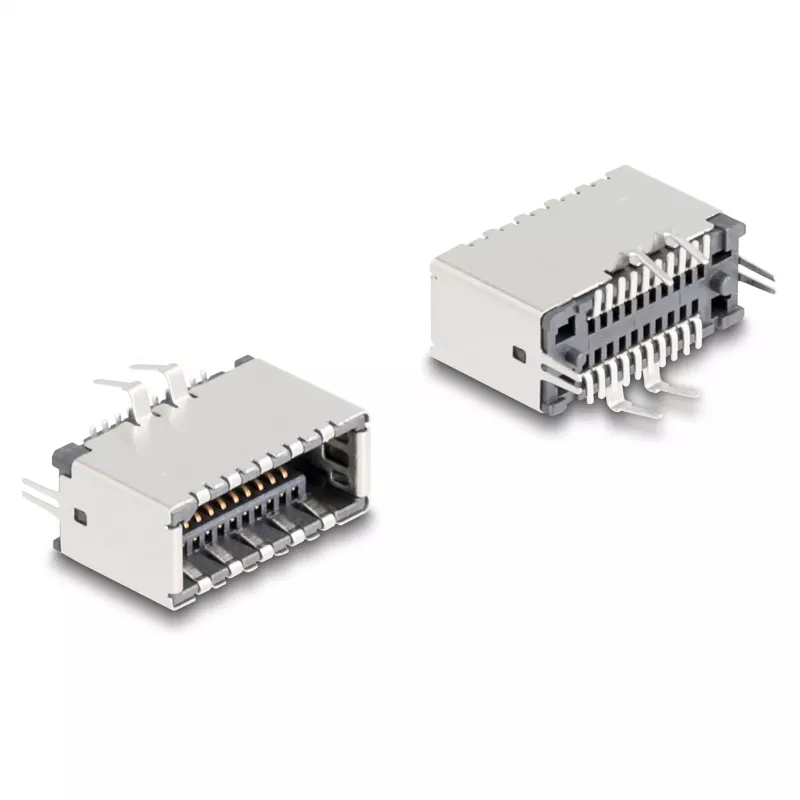 Conector de cabo DeLOCK 67193 USB Type-E preto prateado conector fêmea