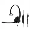 Headset EPOS IMPACT 100 MS Mono USB-C+A com fios leve 51g