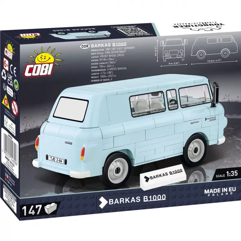 Brinquedo de construção Cobi Barkas B1000 24600 maquete à escala 1:35, blocos detalhados