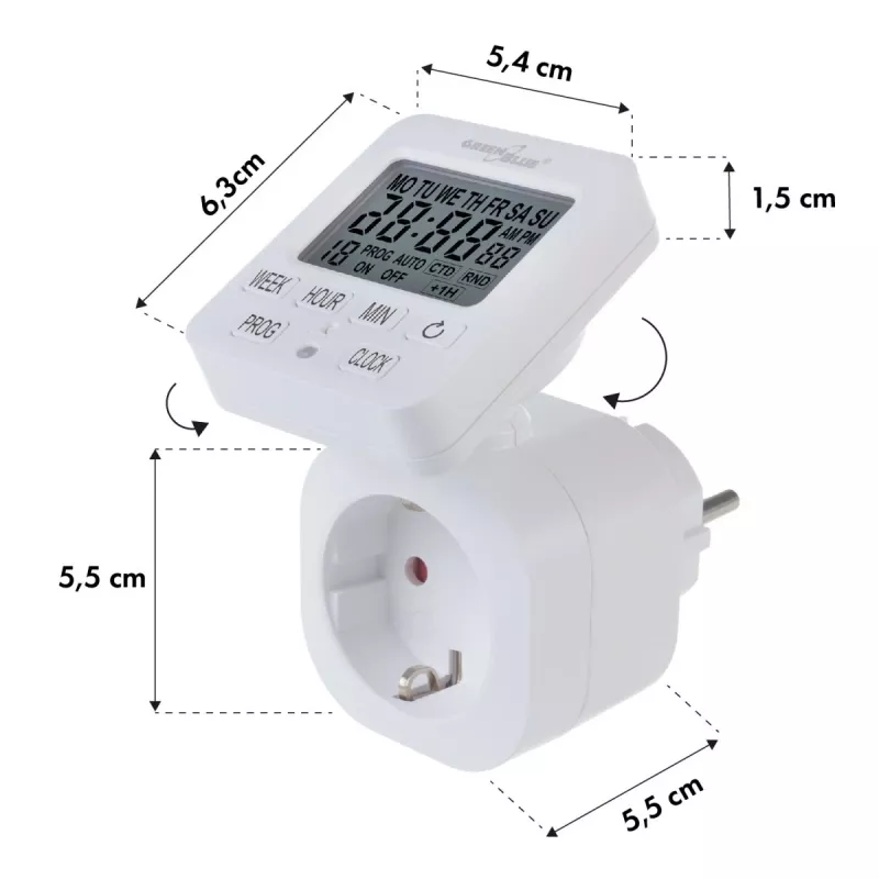Temporizador digital GB605 E GreenBlue 16A IP20
