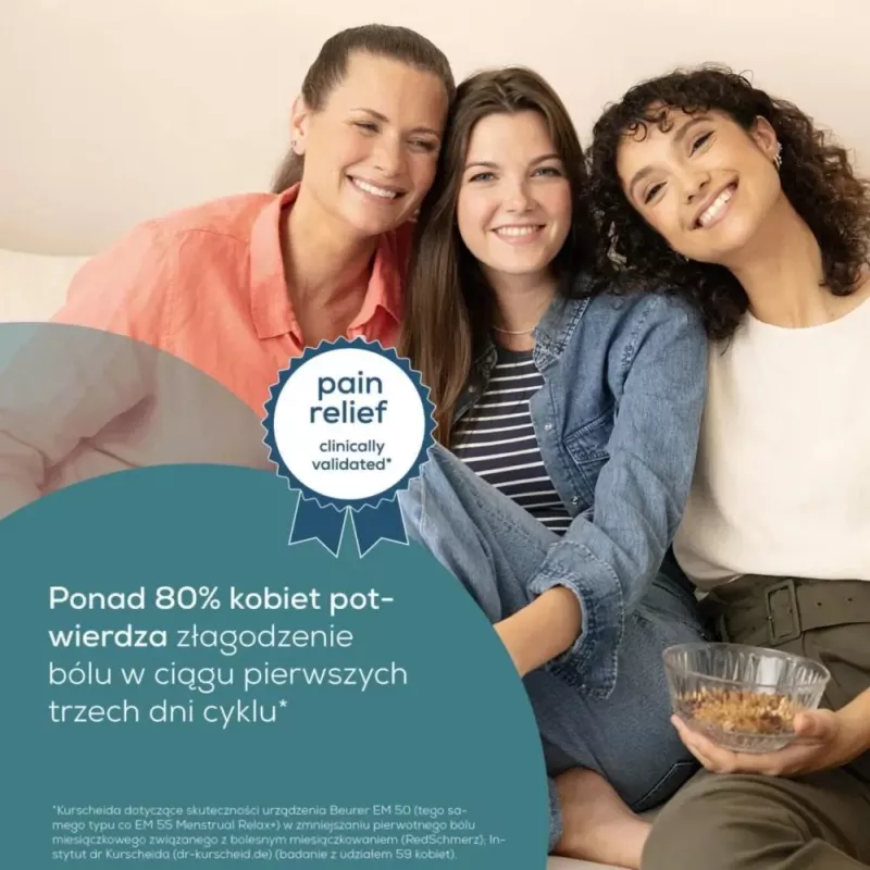 Massajador menstrual Beurer EM 50 Berry — dispositivo elétrico para alívio das dores menstruais