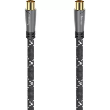 Cabo coaxial Hama 00205070 1,5 m preto, cinzento