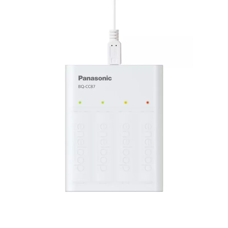 Carregador USB PANASONIC Eneloop Smartplus BQ-CC87 + 4x AA 2000 mAh (K-KJ87MCD40USB)