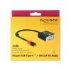 Adaptador de cabo de vídeo DeLOCK 61213 USB Type-C para DVI 0,2 m preto