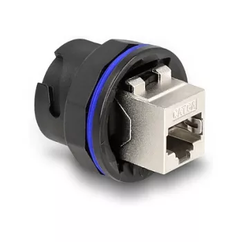 DeLOCK 67048 Tomada embutida / acoplador RJ45 Cat.6A, preto