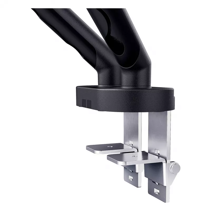 Suporte de monitor DIGITUS Dual-Design para 2 × ecrãs de 35 polegadas, grampo, 2 × 10 kg, VESA 75×75–100×100, inclinação -45–90°