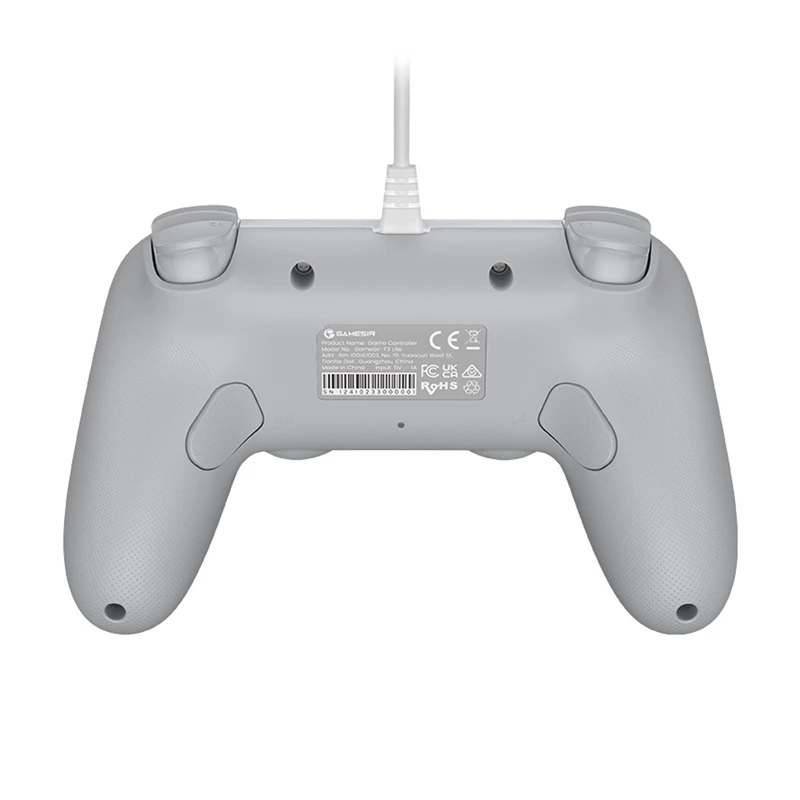 Comando gaming com fios GameSir T3 Lite WT branco – comando com fios ergonómico, compatível com PC